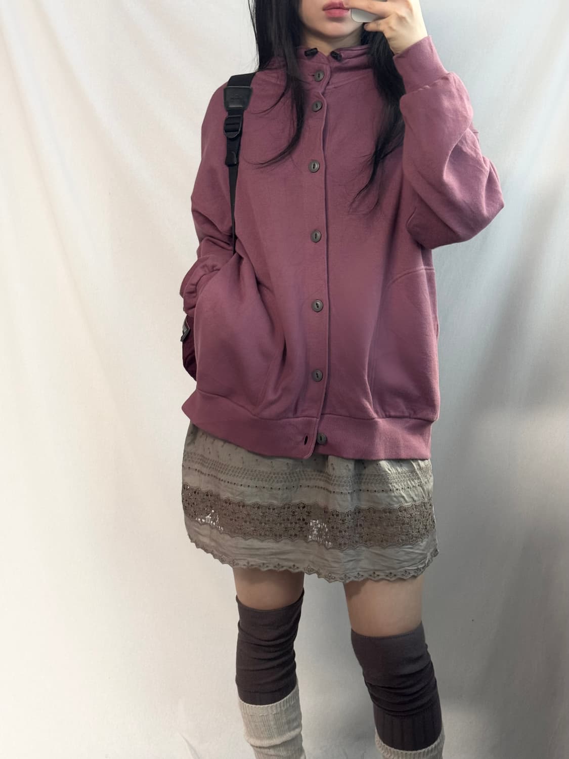 스트링 넥 코튼 가디건 버튼 프릴 원피스 3pcs SET 상품이미지2