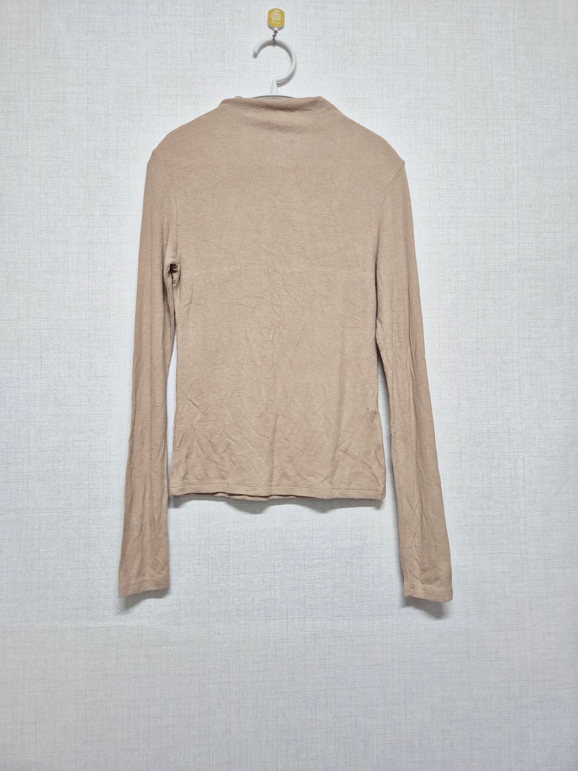 베이지 긴팔 골지 티셔츠 상품이미지2