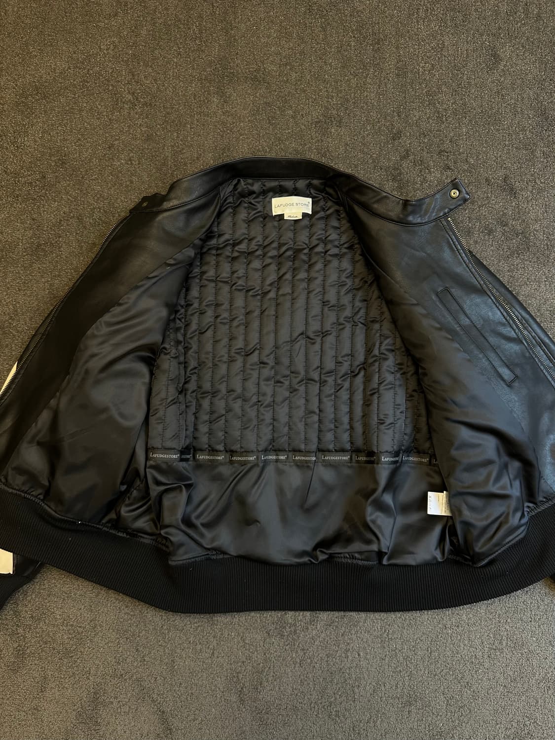 라퍼지스토어 가죽 바이커 블루종 M 상품이미지2