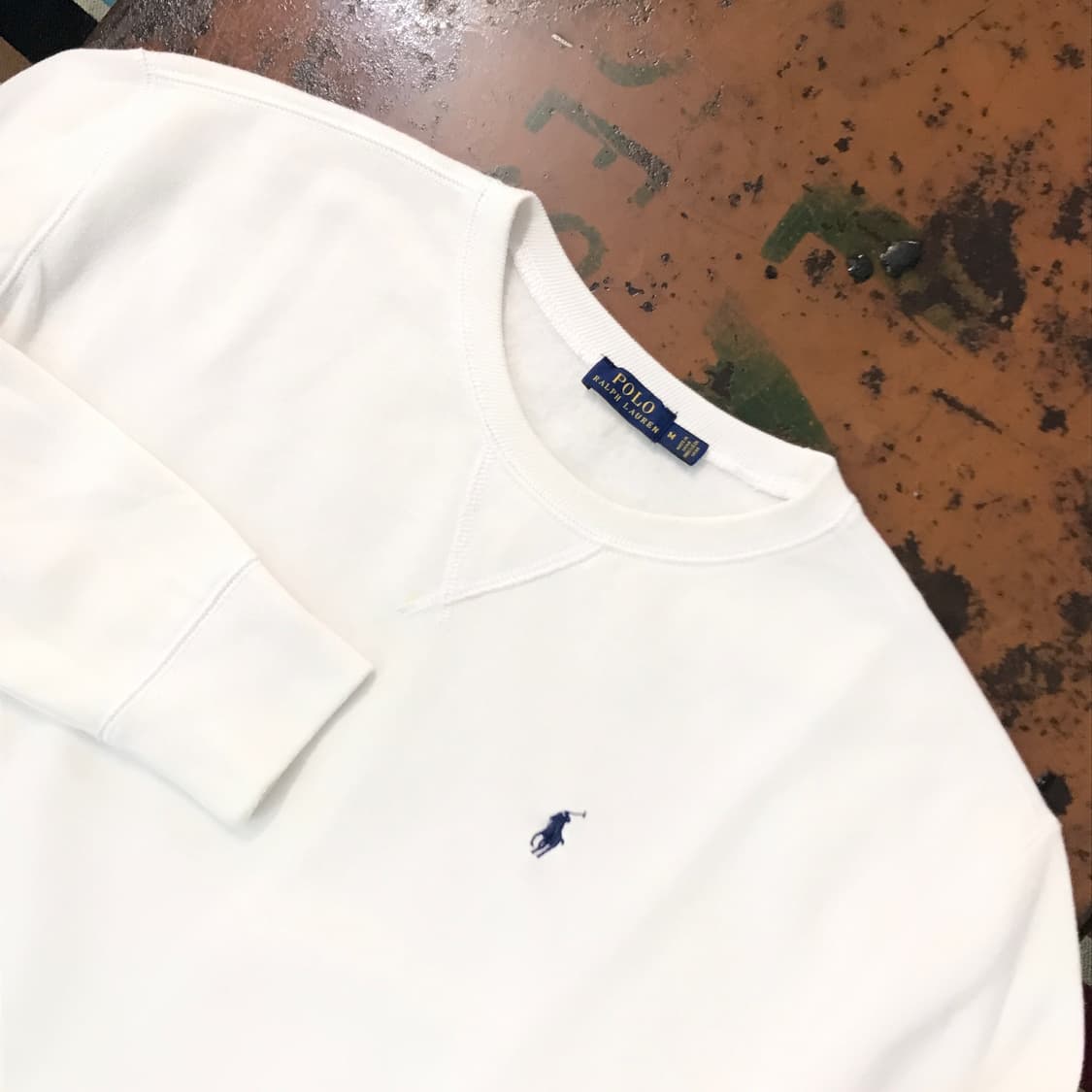 폴로랄프로렌 화이트 오버핏 기모 맨투맨 여상 프리사이즈  상품이미지3