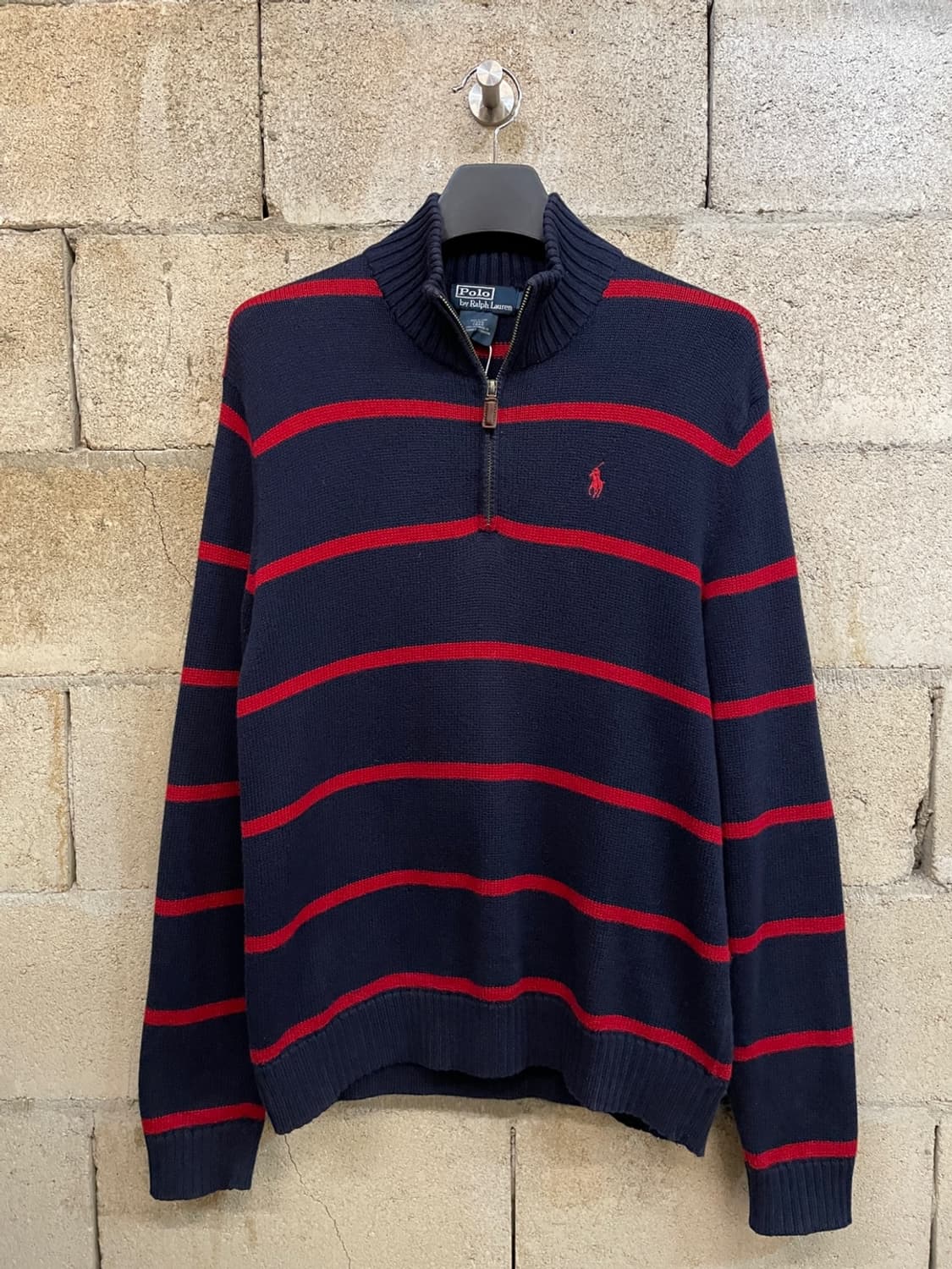 폴로 랄프로렌 스트라이프 반집업 니트  상품이미지1