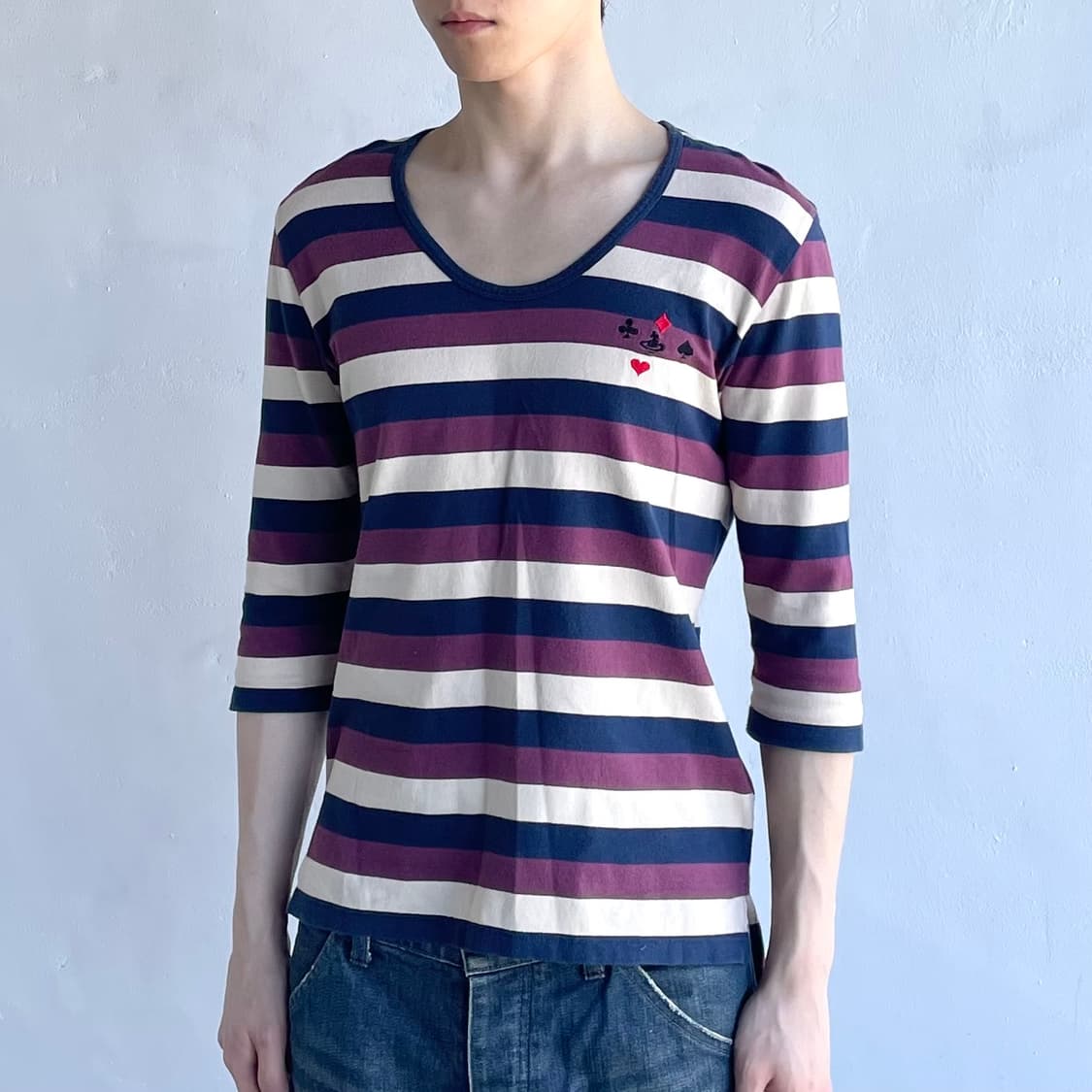 비비안웨스트우드 로고 자수 티셔츠 상품이미지1