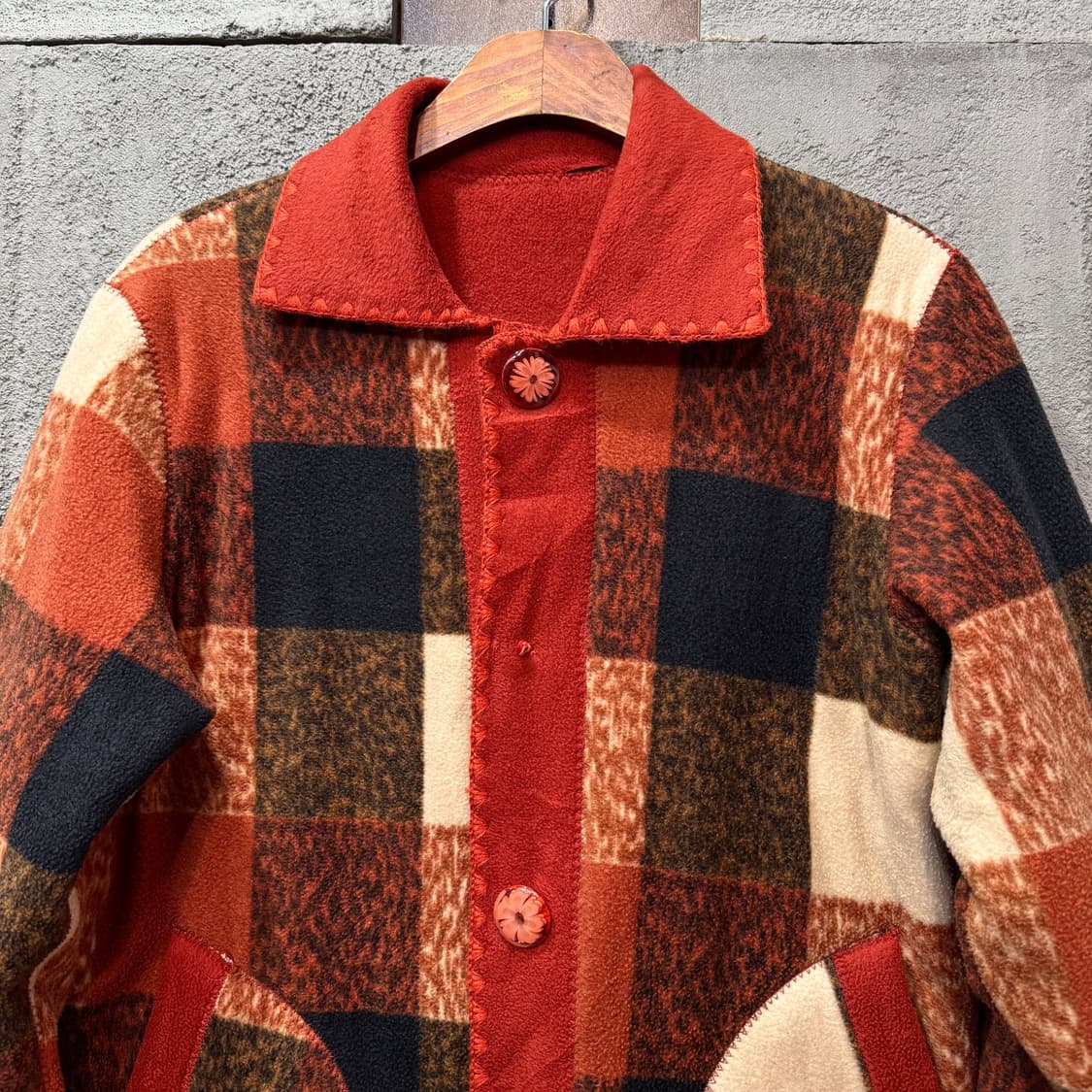 제팬 히피스타일 핸드메이드 리버시블 플리스 자켓 (L)  상품이미지2