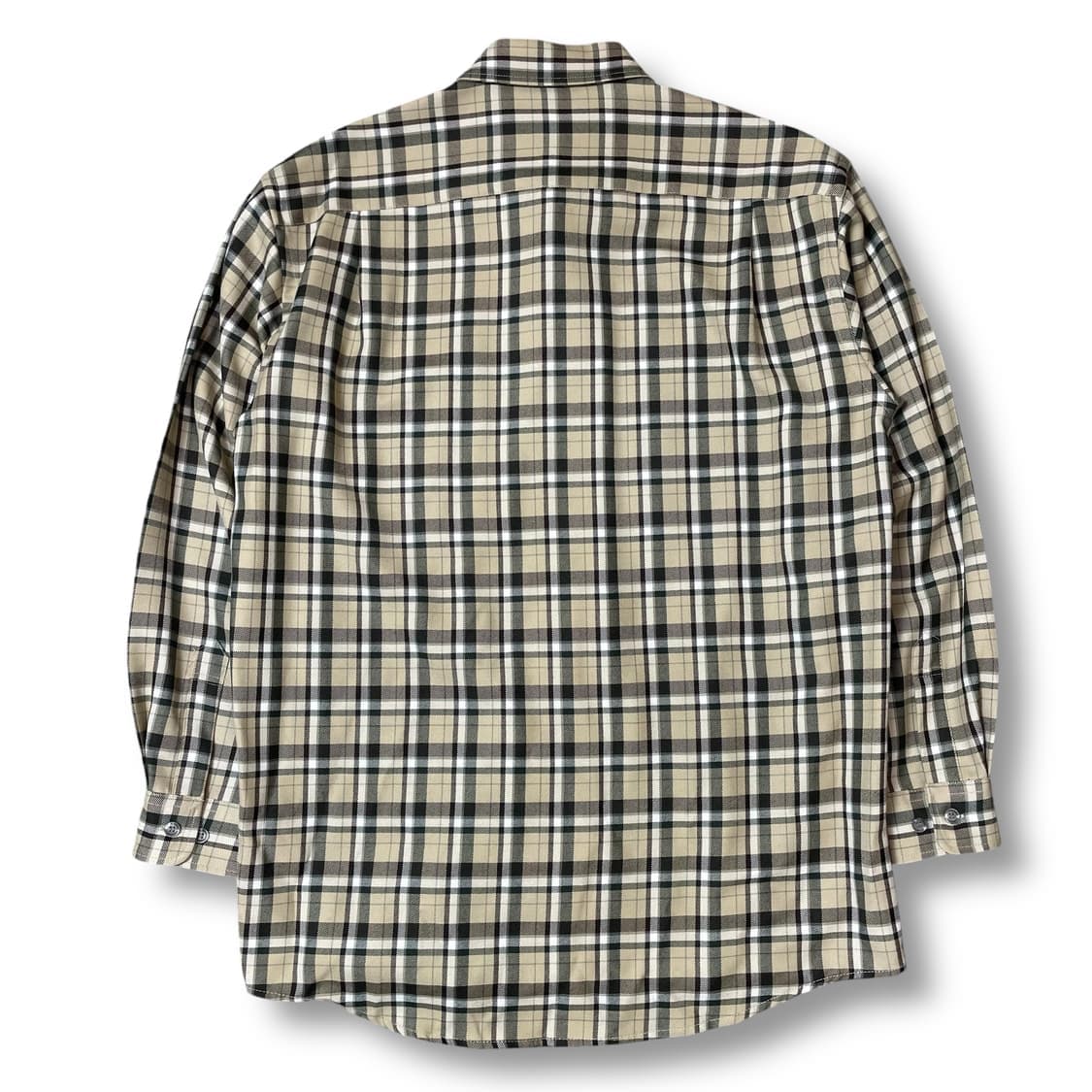 입생로랑 베이지 체크 원포켓 울 폴리 긴팔 셔츠 100 상품이미지2