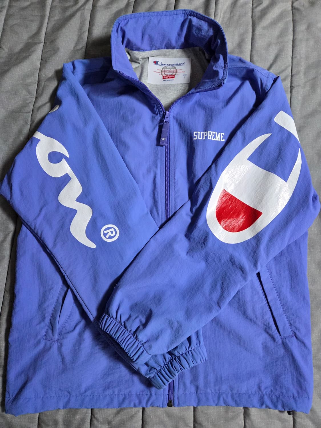 [L] 슈프림 챔피온 트랙 자켓 바람막이 퍼플 상품이미지3
