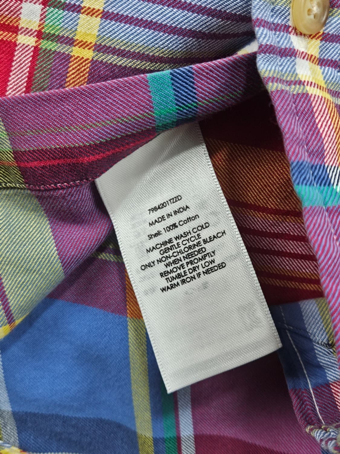 폴로랄프로렌 슬림핏 마드라스 체크 셔츠 ( L ) / 11609 상품이미지9