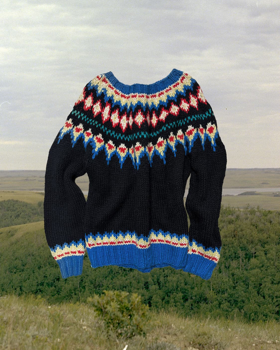 80s 핸드니팅 울 페어아일 스웨터 상품이미지3