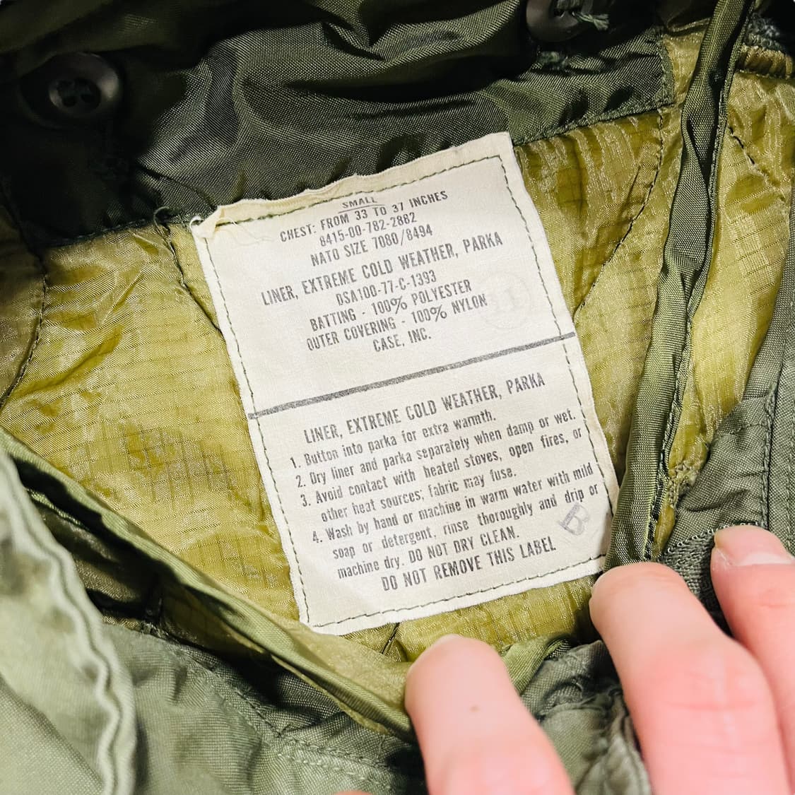 M-65 미군 피쉬테일 카키 개파카 (S) 상품이미지7