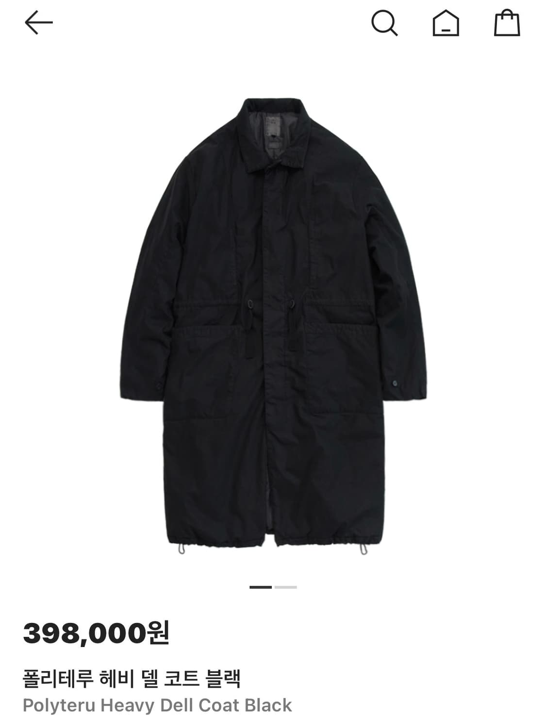 (2) 25fw 폴리테루 헤비델 코트 블랙 상품이미지1