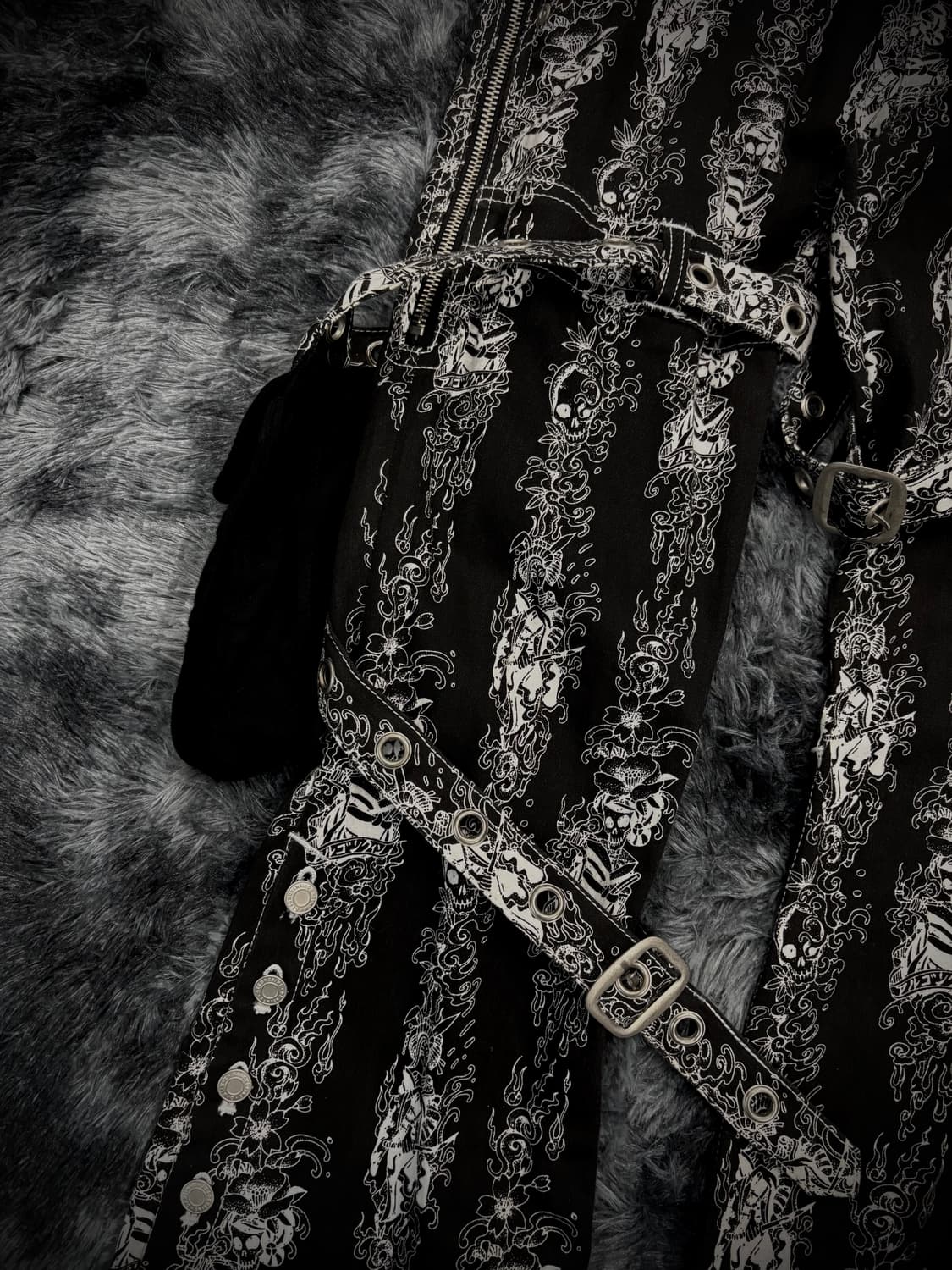 Algonquins 오리엔탈 패턴 멀티 스트랩 카고 부츠컷팬츠 상품이미지4