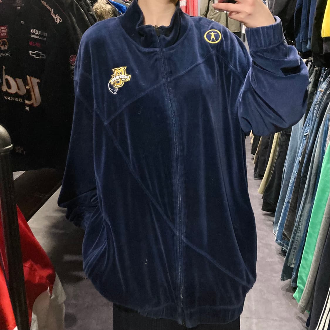  [IM]컨버스 벨벳집업 네이비 상품이미지4