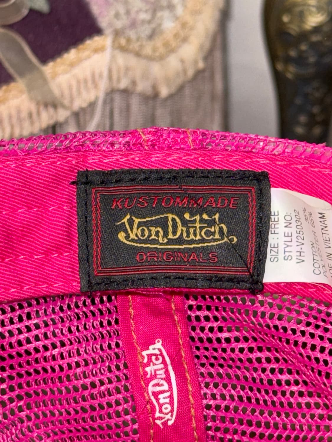 Von Dutch hot pink logo mesh ball cap  상품이미지4