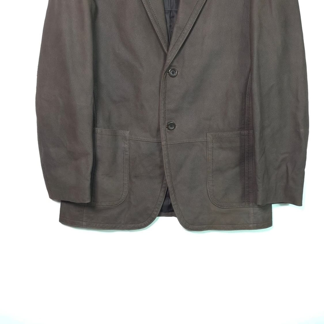 BESFA 테일러드 브라운 레더 재킷 L 상품이미지4