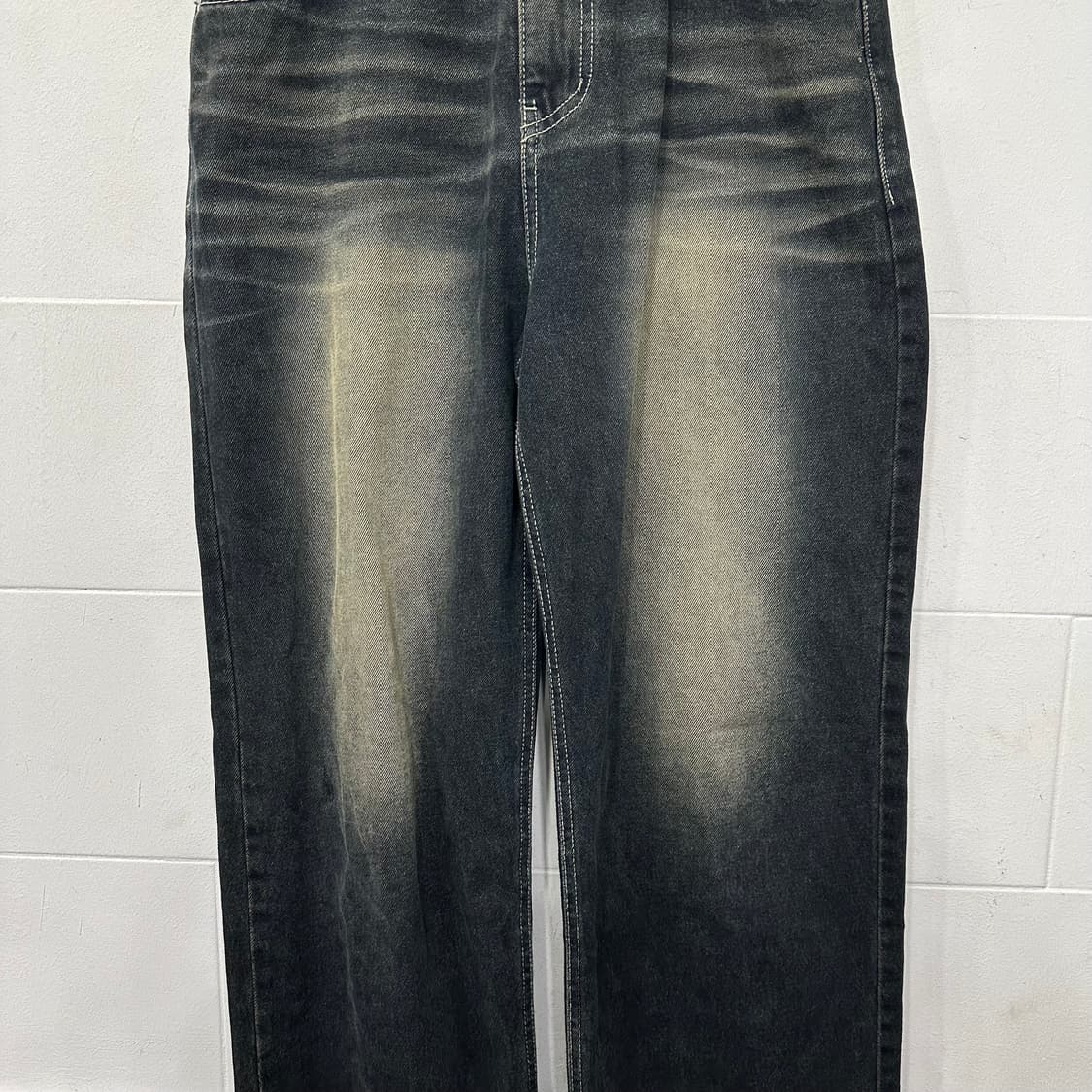 Vaidoh 흑청 워싱 와이드 데님 상품이미지4