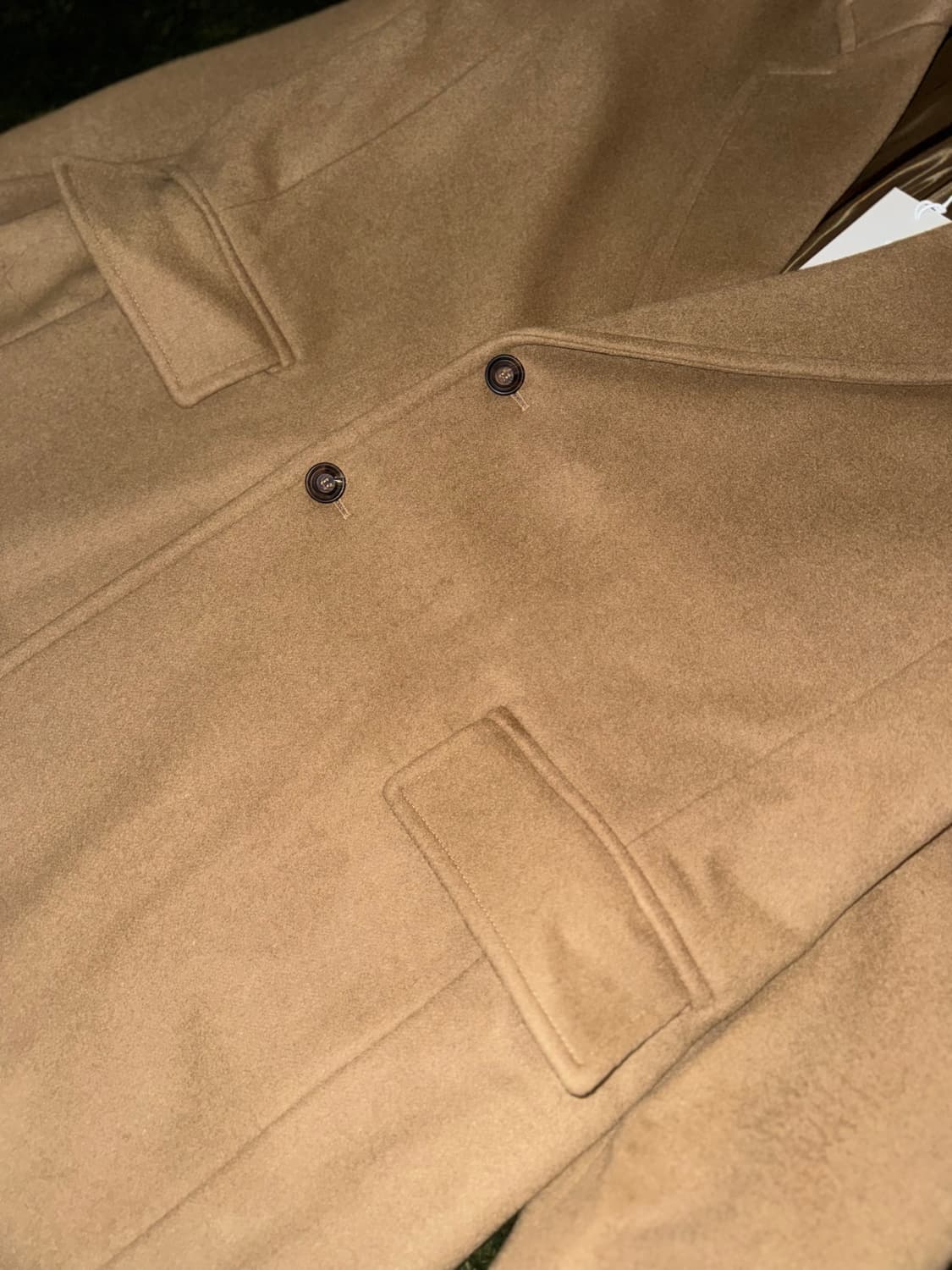 [L] 언어펙티드 21FW 오버사이즈드 체스터필드 코트 카멜 상품이미지4