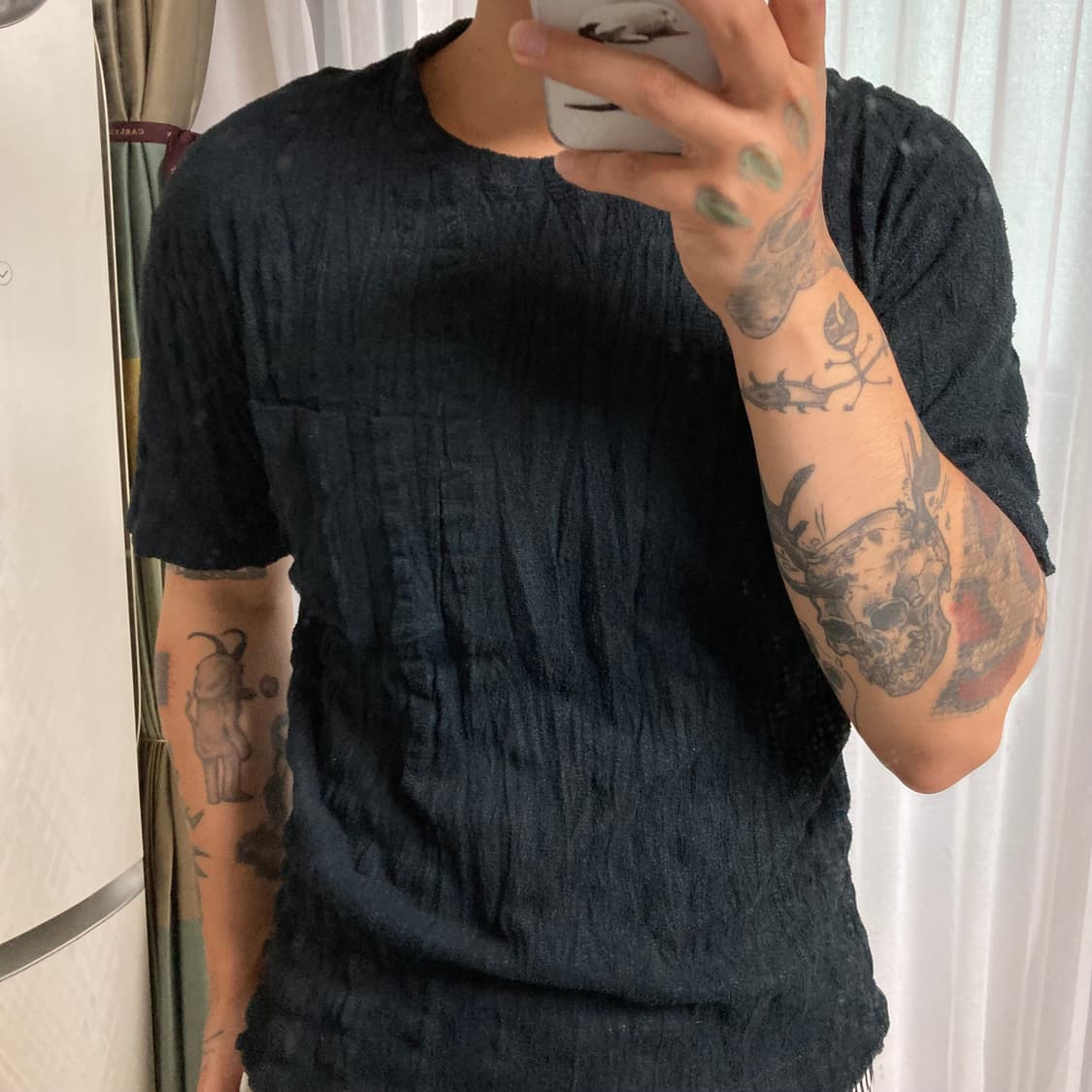 이세이미야케 MEN 주름가공 타올 반팔 티셔츠 상품이미지2