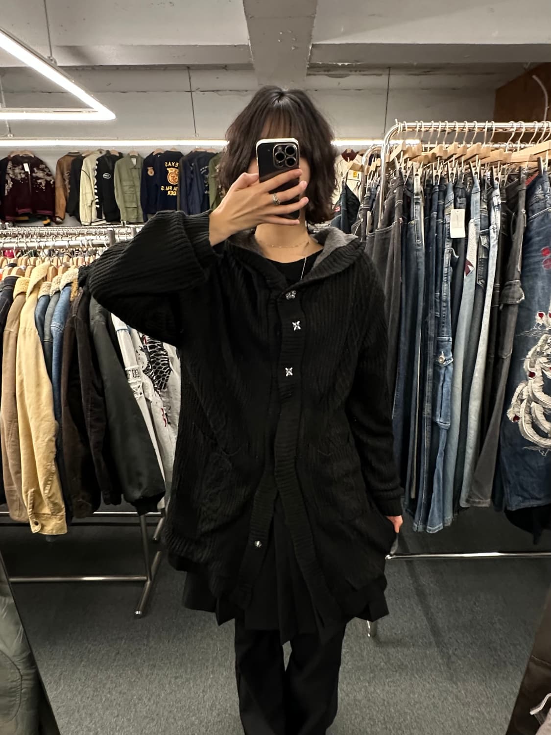 OS)엑시즈팜 y2k 롱 가디건 상품이미지2