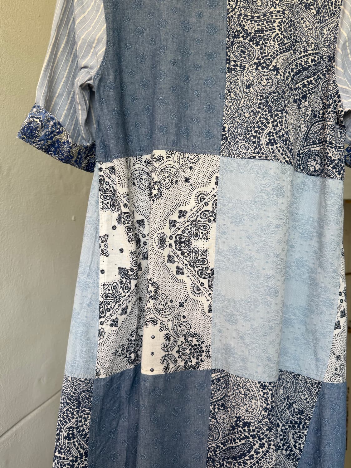 페어리 데님 패치워크 미디 원피스 상품이미지6