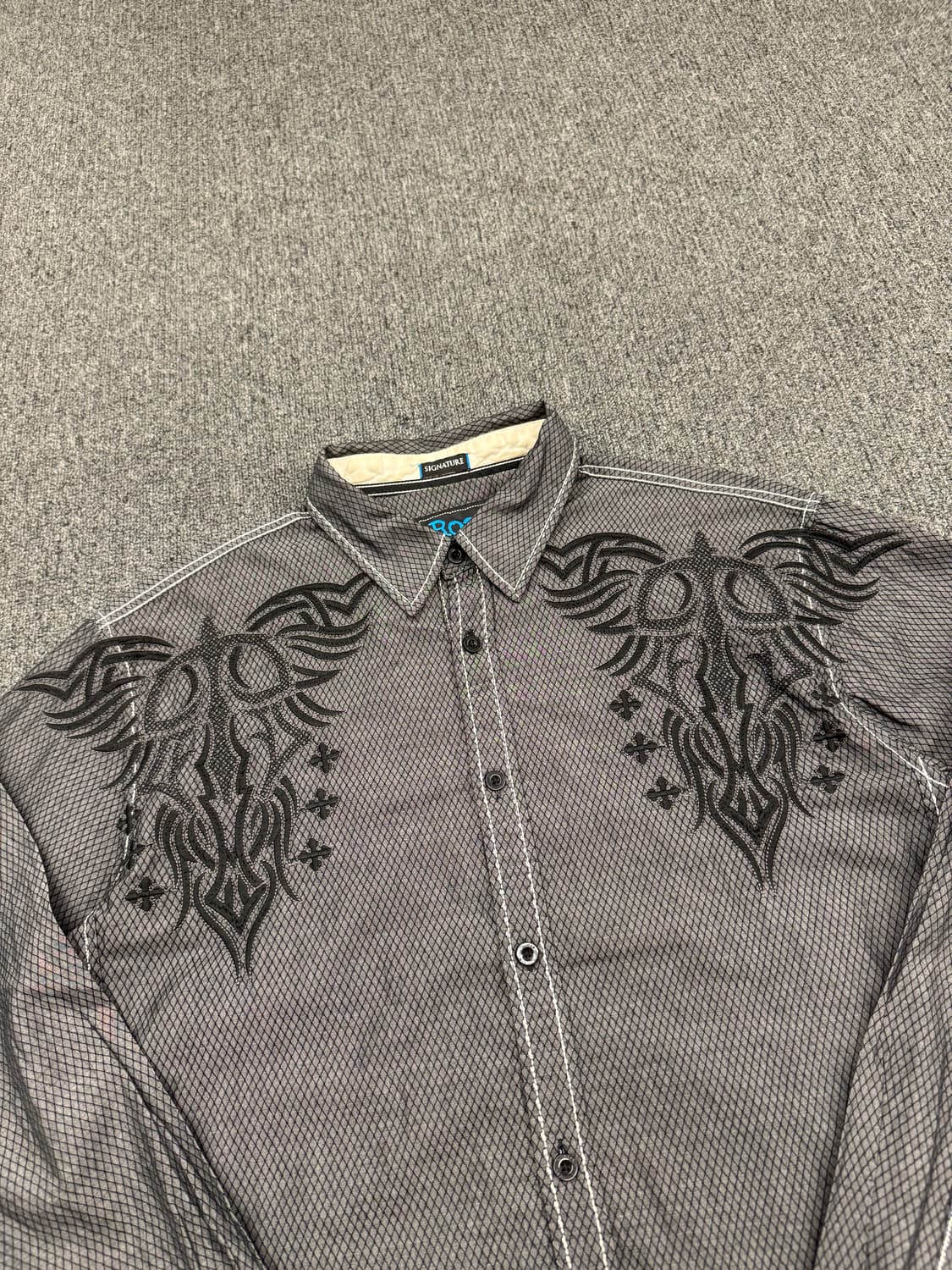 OS)Roar 빈티지 패턴 자수 긴팔셔츠 상품이미지3