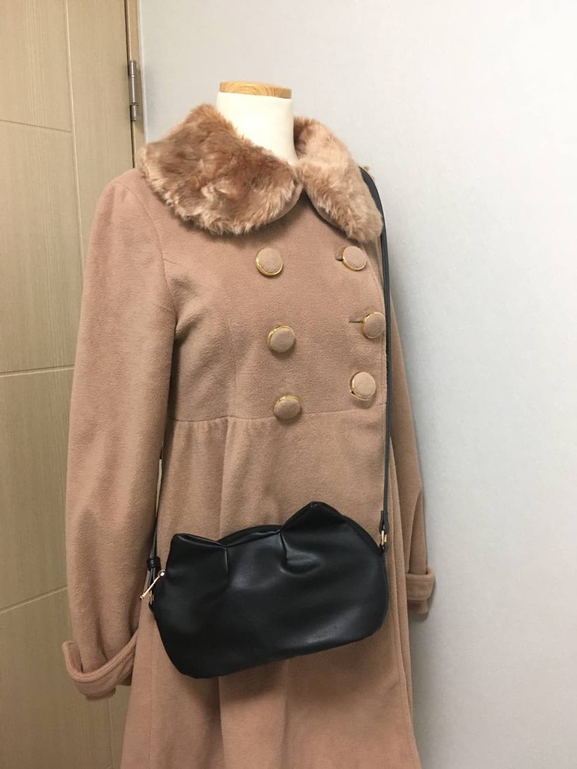 일본빈티지 네코 크로스백 블랙 미니 고양이 모리걸 미니멀 상품이미지3