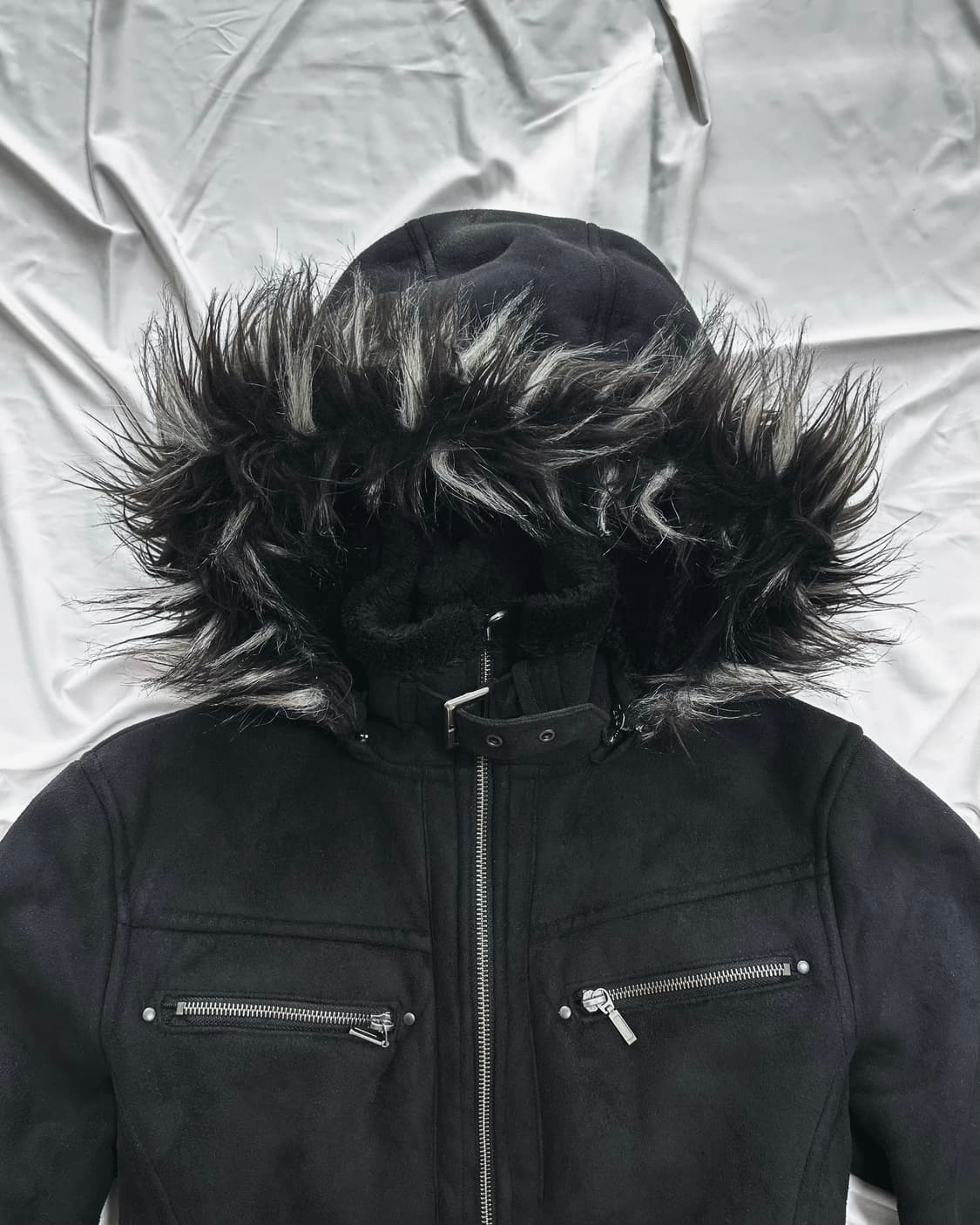 Vintage Black Fur Shearling Jacket 상품이미지3