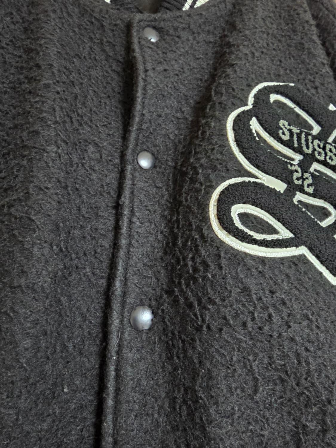 스투시 카센티노 울 바시티 자켓 블랙 상품이미지5