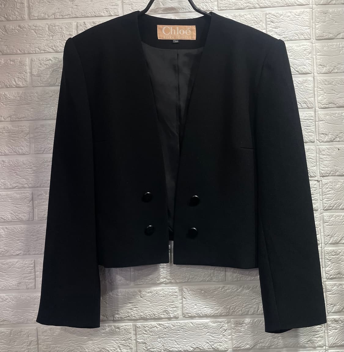 끌로에 블랙 포멀 자켓:) 노카라 크롭숏자켓 하객룩출근룩면접크롭정장 상품이미지1