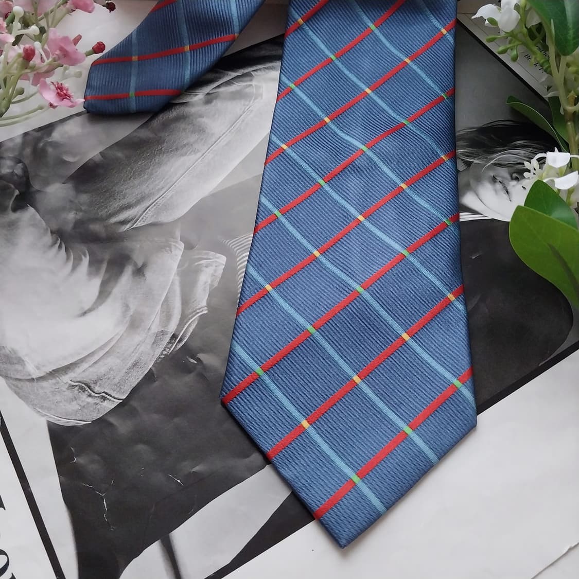 앤드류스 타이 실크 블루 체크 넥타이 9.1cm A+등급 K1680
 상품이미지5