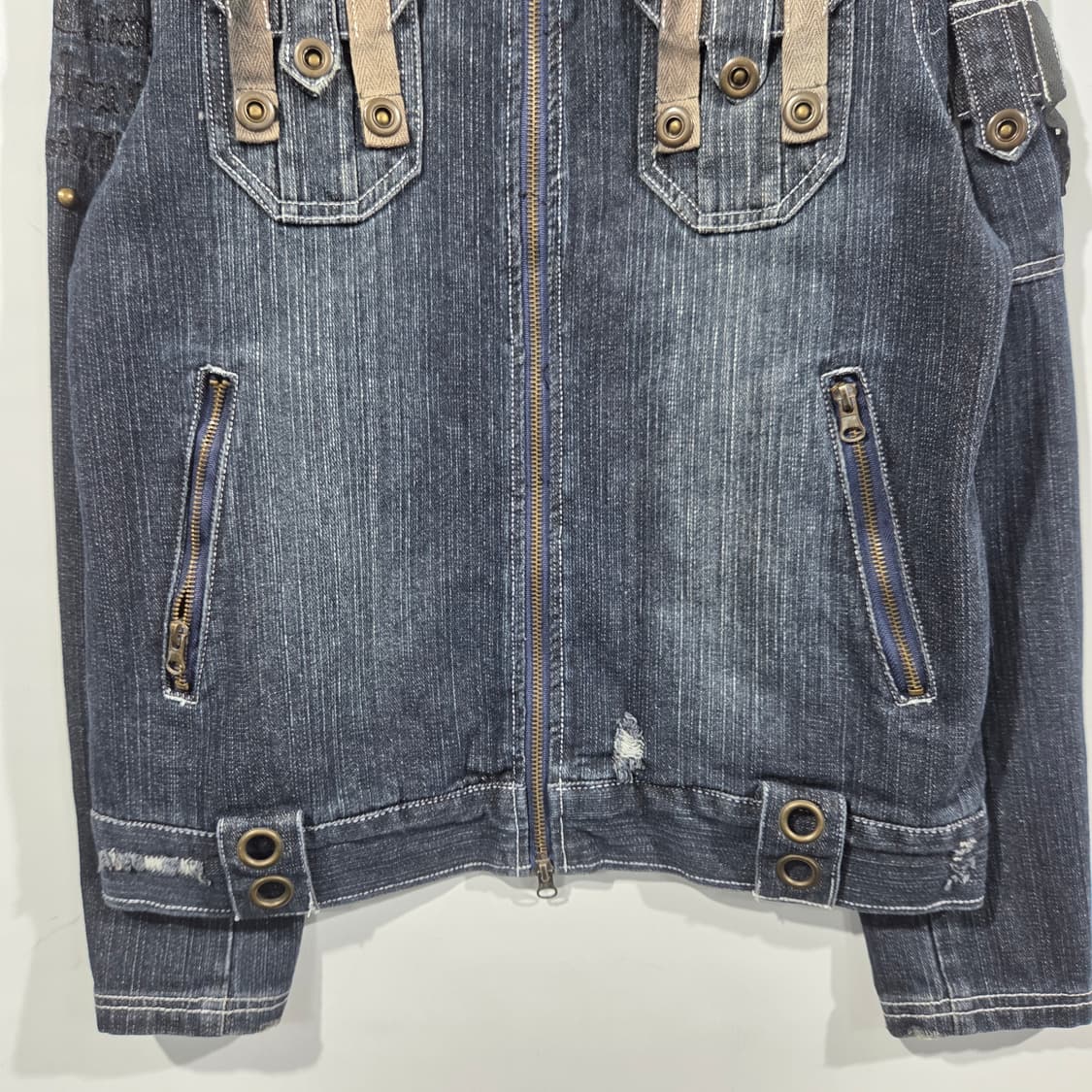 [Acid Jazz Men] 애시드재즈멘 y2k펑크 워싱 데미지 데님자켓 상품이미지4