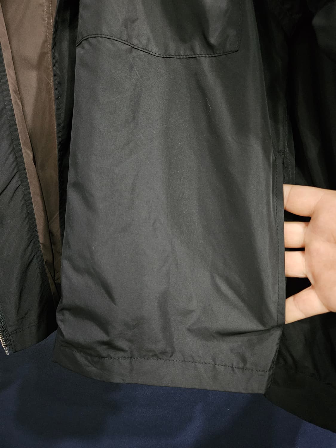 플라스틱 프로덕트 브라운&블랙 남성 세미오버핏 100 방풍 리버시블 자켓 상품이미지10