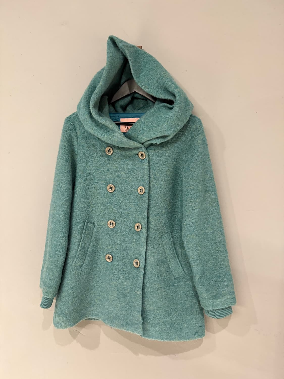 Italy big hood double button point coat 상품이미지4