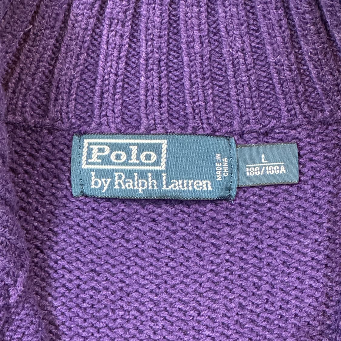L) 폴로 랄프로렌 헤비코튼 반집업 니트 보라색/퍼플 상품이미지6