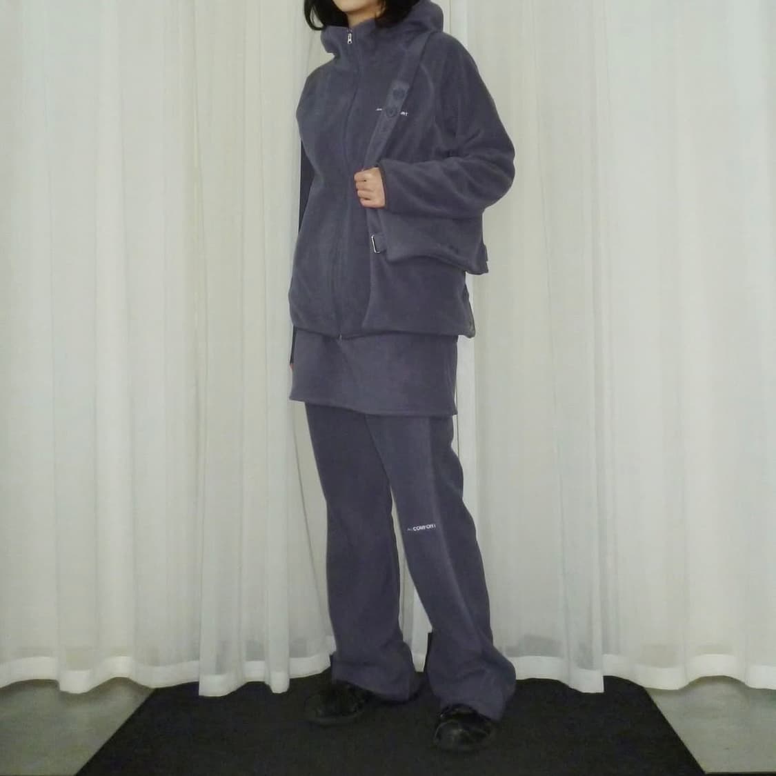 지초이 24-006 FLEECE ZIP HOODIE (cool grey) 상품이미지3