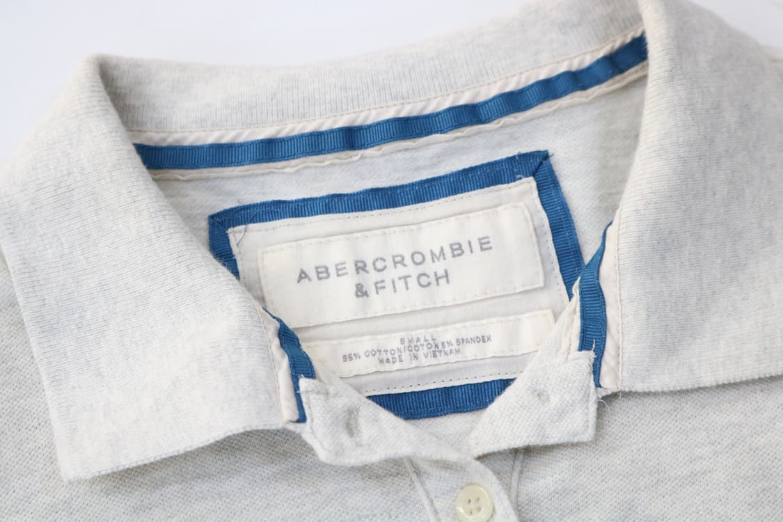 아베크롬비 앤 피치 머슬핏 자수 로고 피케 반팔 티셔츠 (S) 상품이미지5