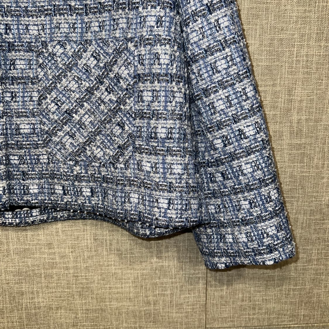 쥬시꾸뛰르 트위드 자켓 66 M 블루 상품이미지3