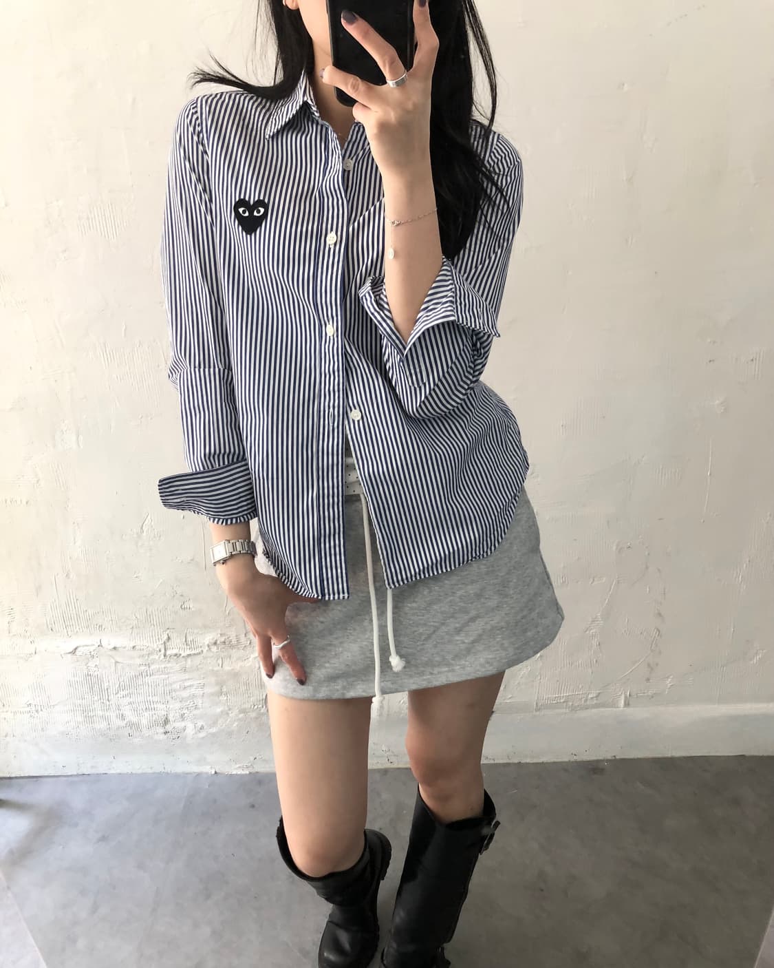 COMMEdesGARCONS 꼼데가르송 블랙와펜 스트라이프 셔츠 우먼 상품이미지1