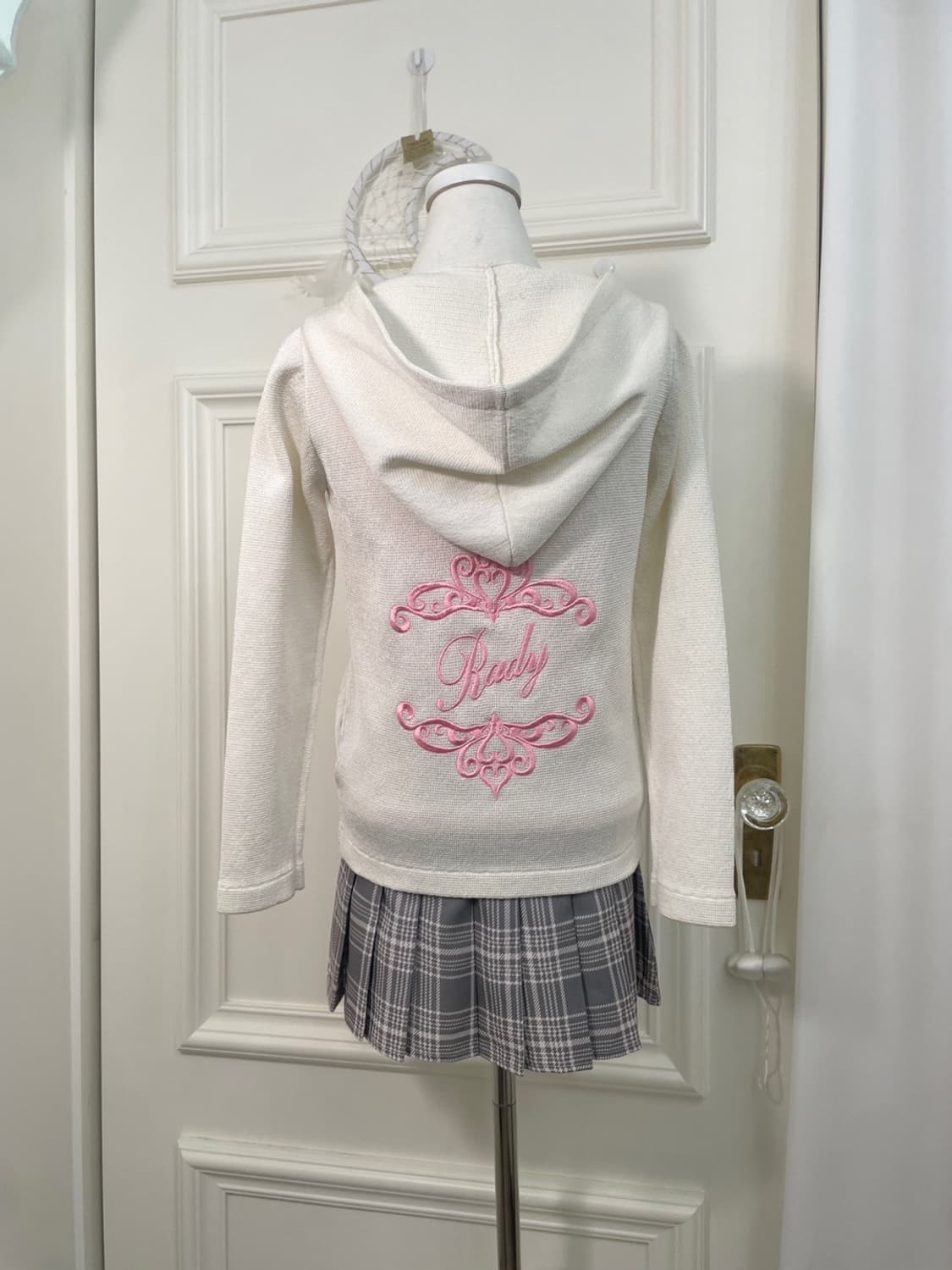 gray pink check pleats mini skirt 상품이미지8