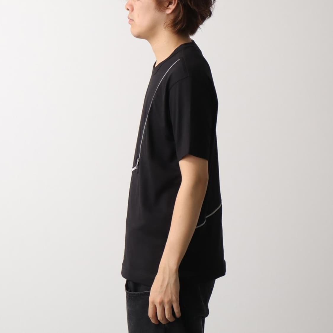 [M,XL]꼼데가르송 26ss 지퍼 티셔츠/블랙 상품이미지3