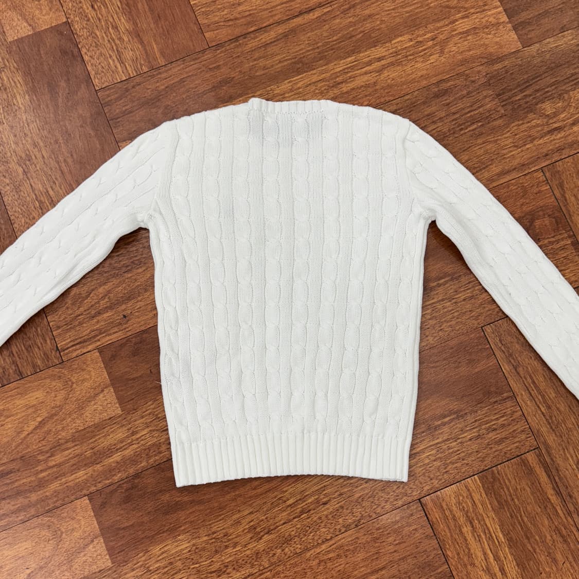 여성용 S 폴로 랄프로렌 화이트 케이블 라운드 니트  상품이미지2