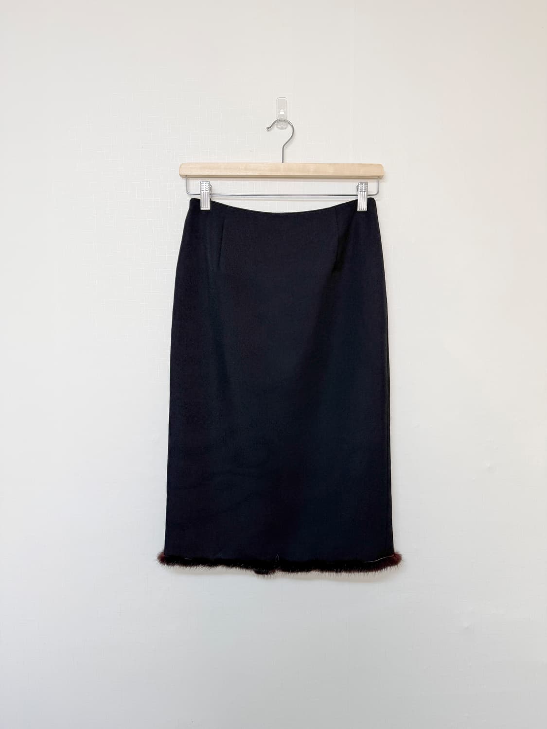 paranoia 밍크 트리밍 울 스커트 상품이미지1