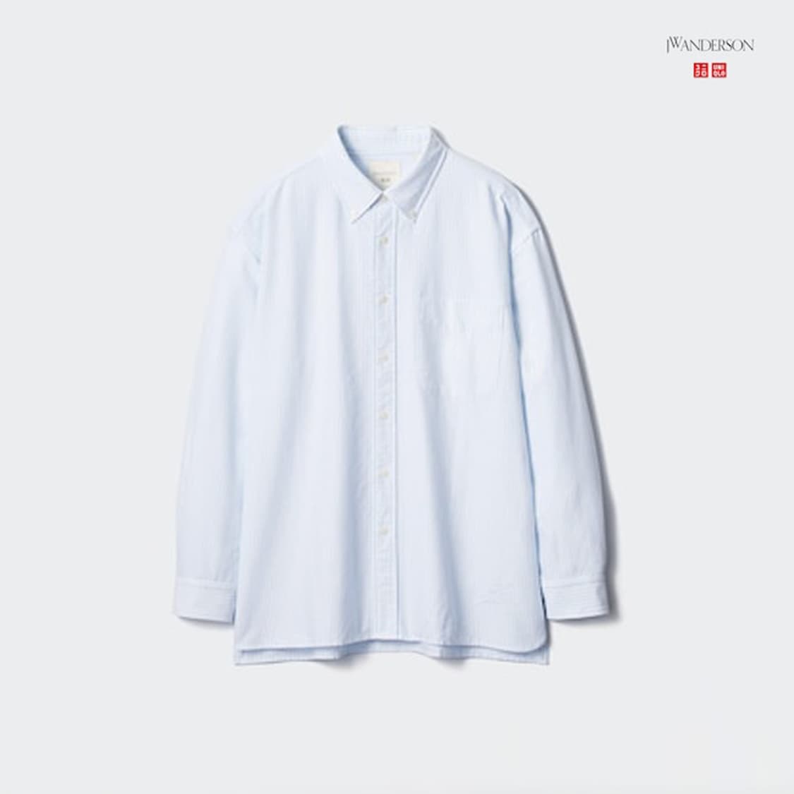 유니클로 JW Anderson 옥스포드 셔츠 스트라이프 블루 상품이미지1