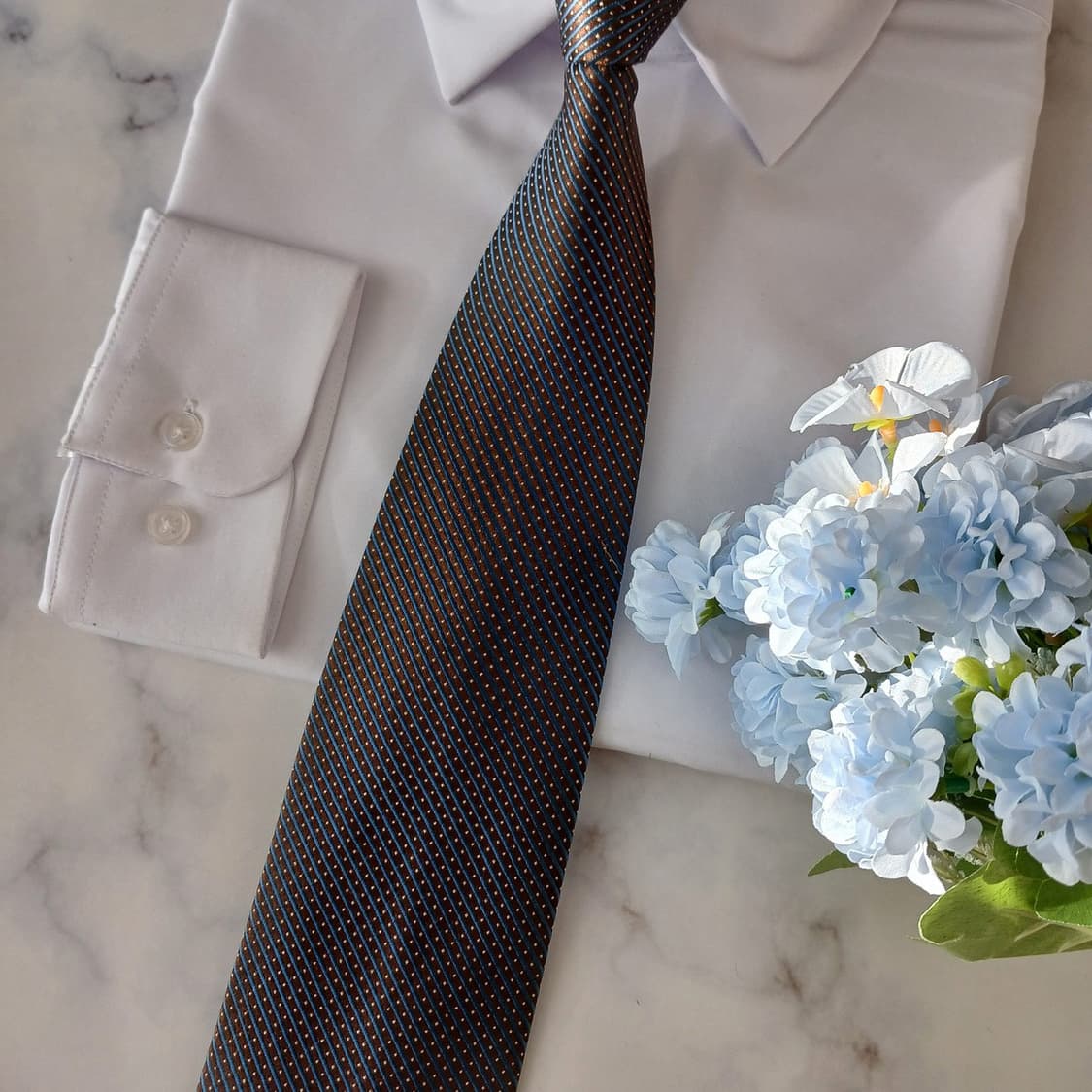 캘빈클라인 실크 브라운 스트라이프 넥타이 9.9cm A+등급 A19238 상품이미지7