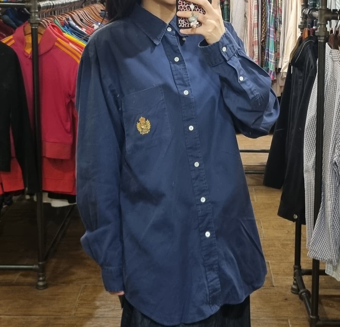 [Hi] polo 폴로 긴팔 셔츠 네이비 상품이미지3