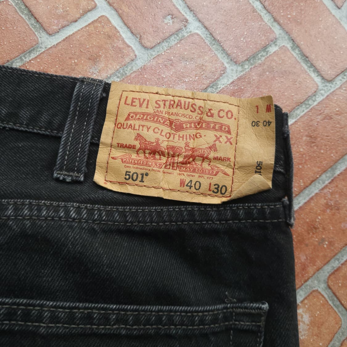 빈티지 리바이스 501 흑청 데님 팬츠 40/30 상품이미지8