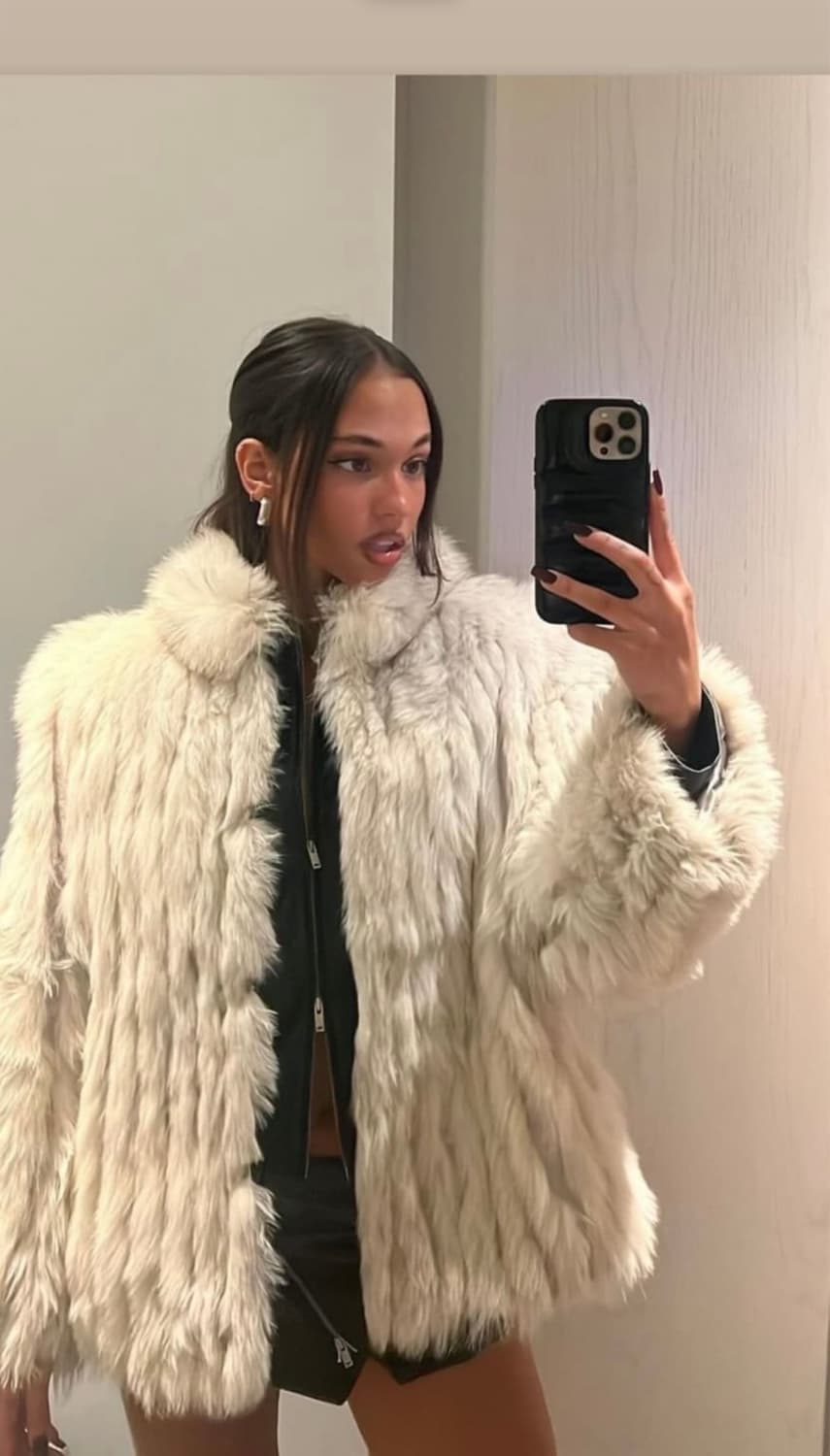 빈티지 폭스 퍼자켓 크림 상품이미지10