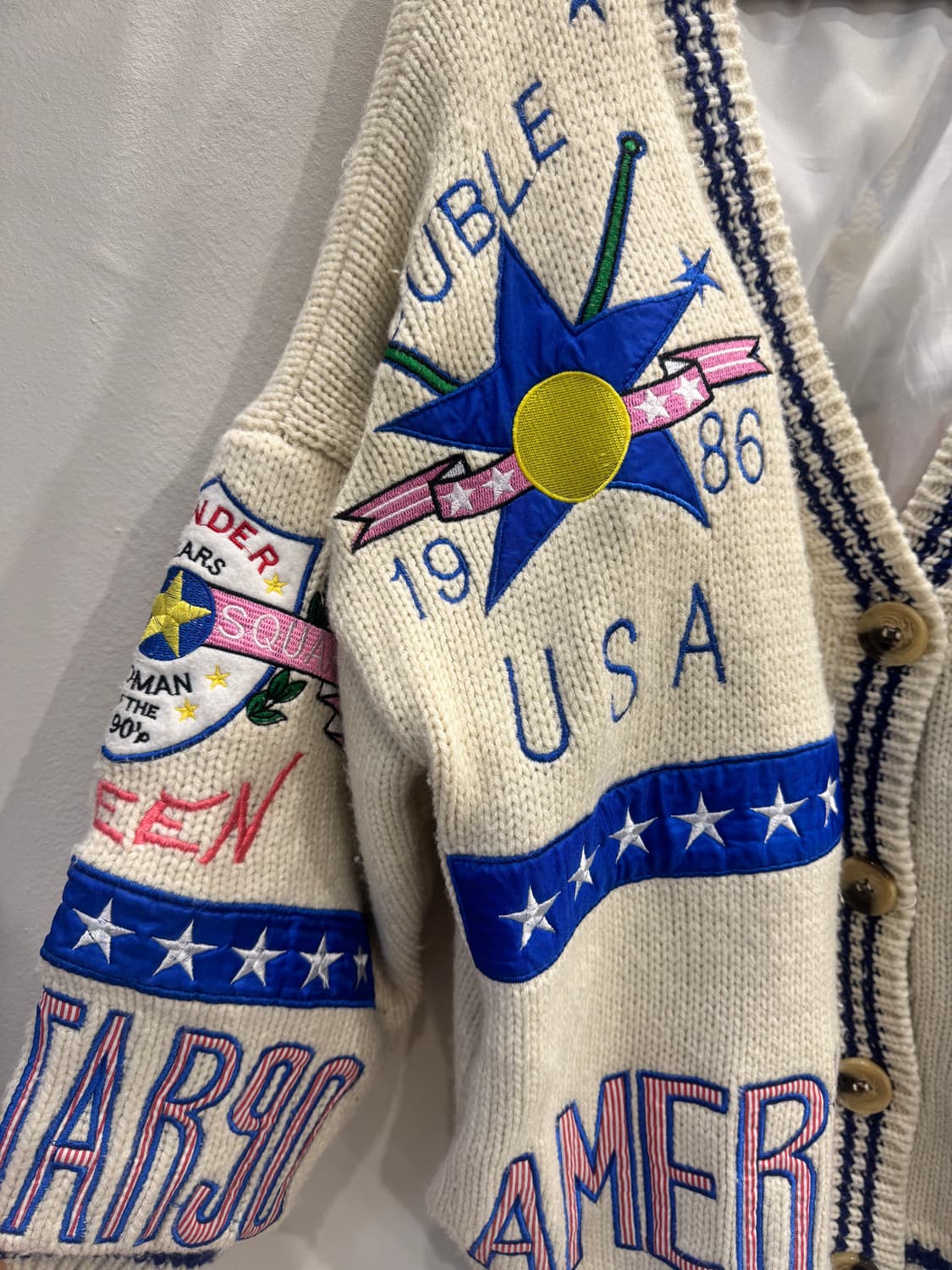 vintage 오버핏 유니크자수 도톰 가디건 상품이미지2