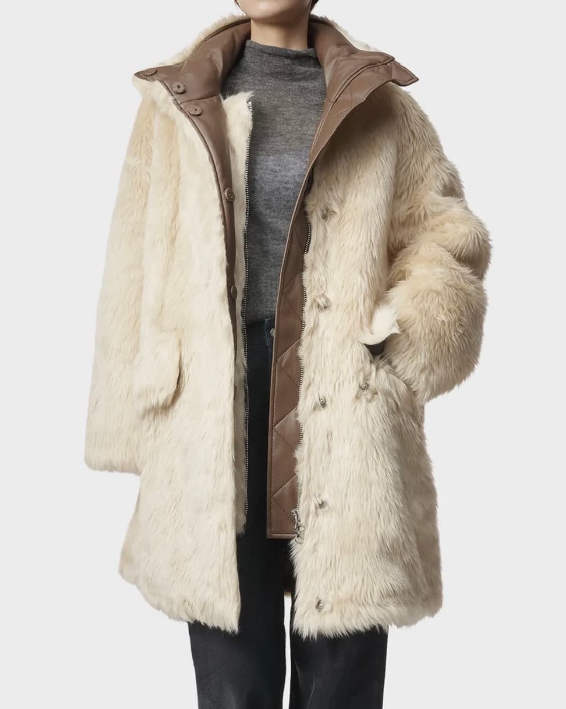 스탠드스튜디오 두나 코트 - 솔리드 크림 32사이즈 상품이미지5