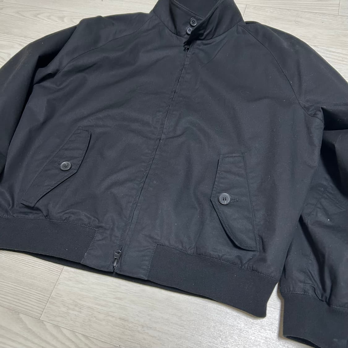 [M] 무신사스탠다드 코튼 해링턴자켓 블랙 상품이미지5