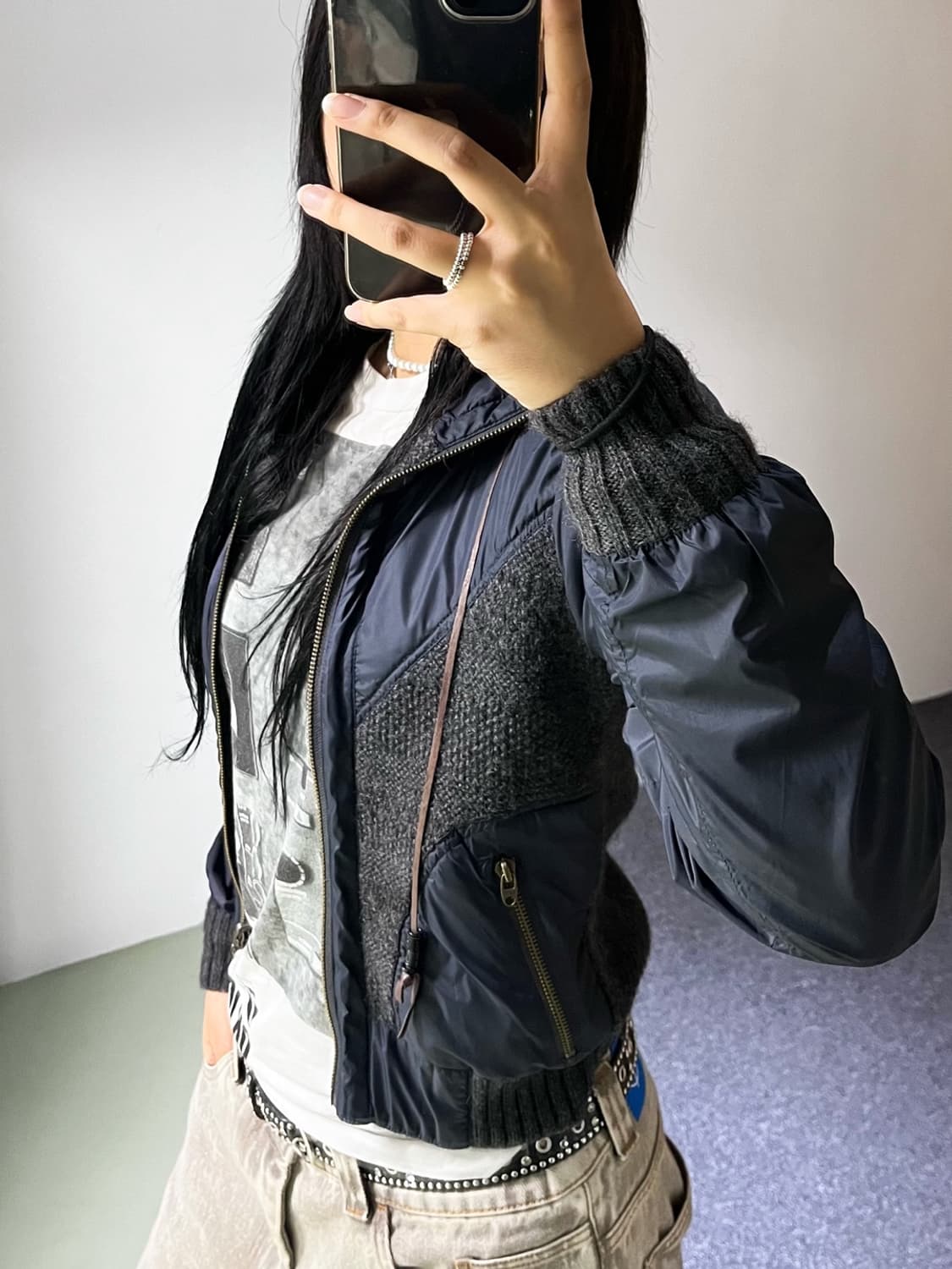 디젤 울 나일론 패디드 자켓 상품이미지4
