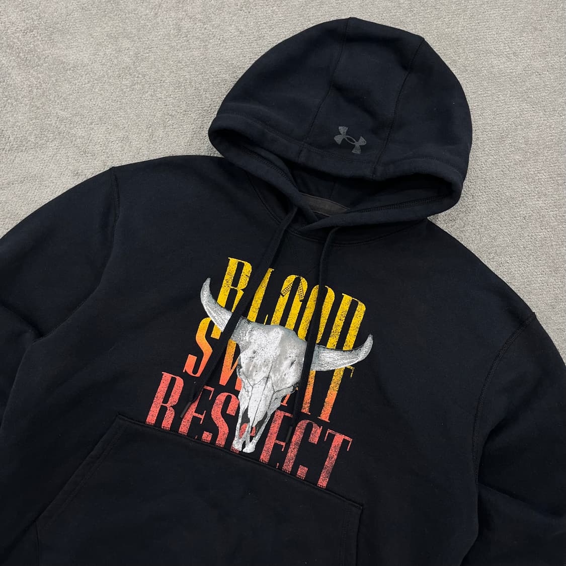 S 언더아머 블랙 프린팅 후드티 상품이미지2